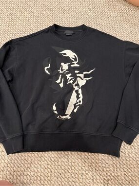 Diesel Black Gold Men’s Black Crewneck with Ivory Graphic Size M